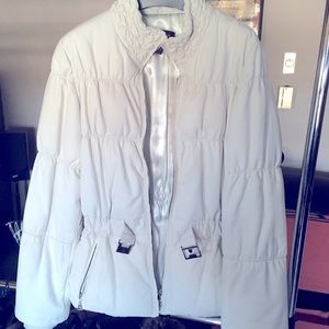 White winter leather jacket